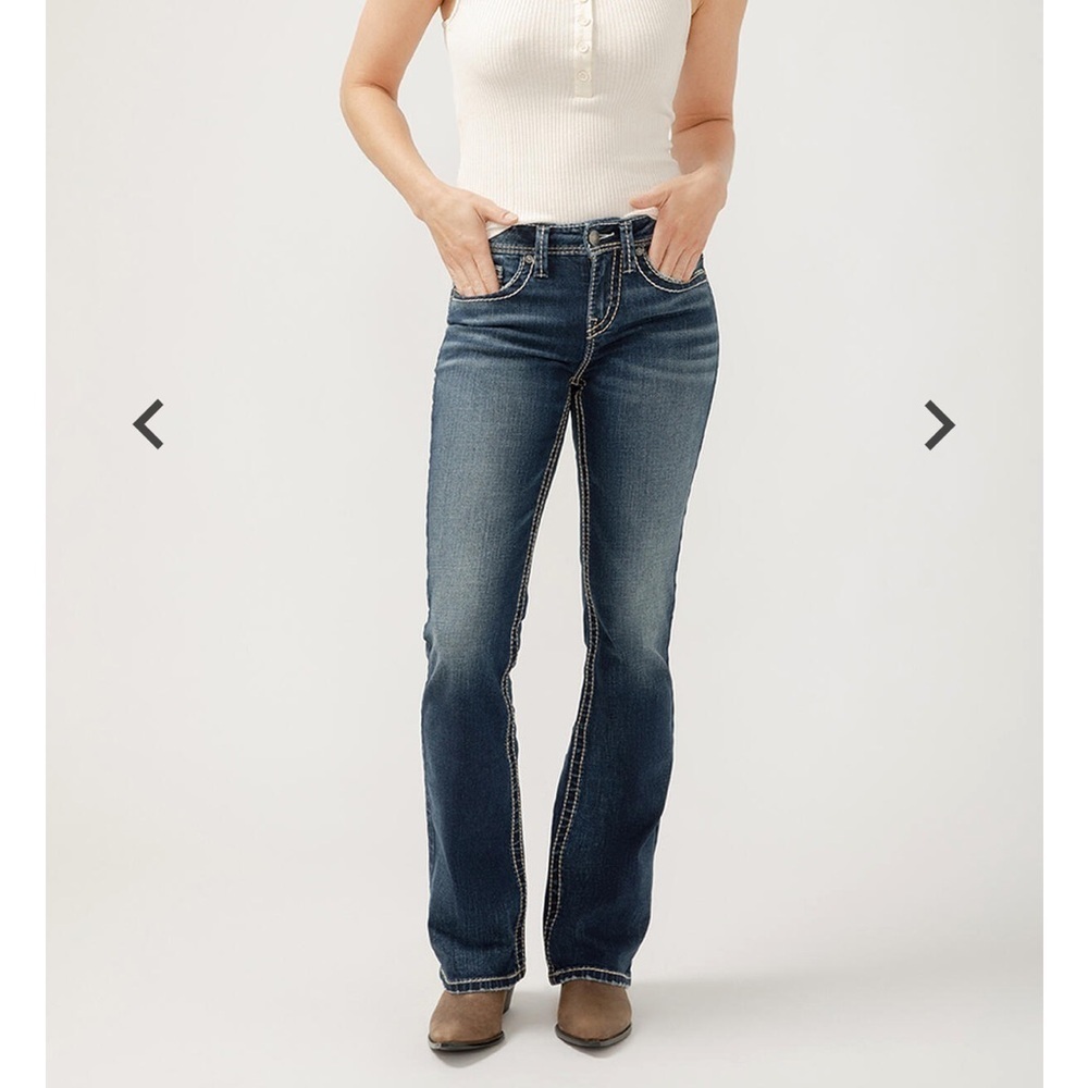 SILVER SUKI BABY BOOT JEANS SIZE 30 / 10